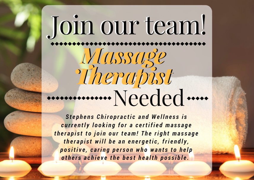Thumbnail Massage Therapist Needed Stephens Chiropractic